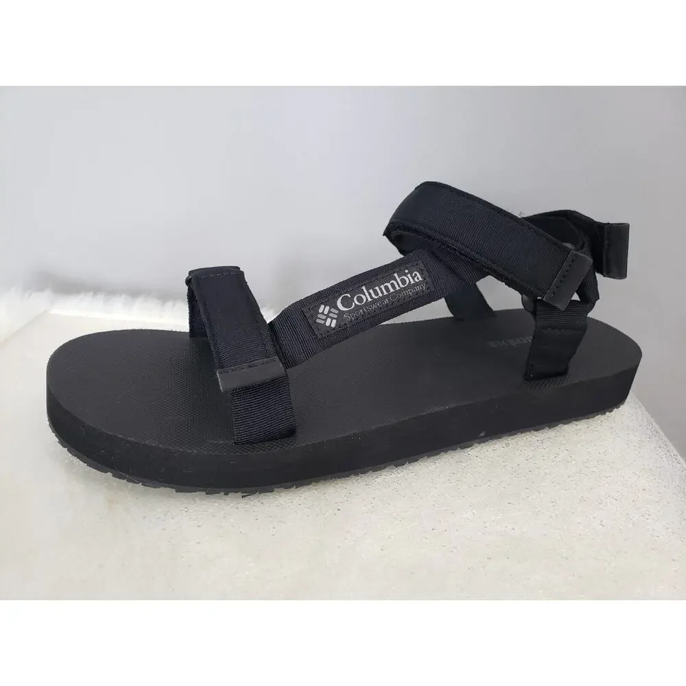 NEW Columbia Size 13 Breaksider Hiking Walking Ankle Strap SOLID‎ BLACK Sandal